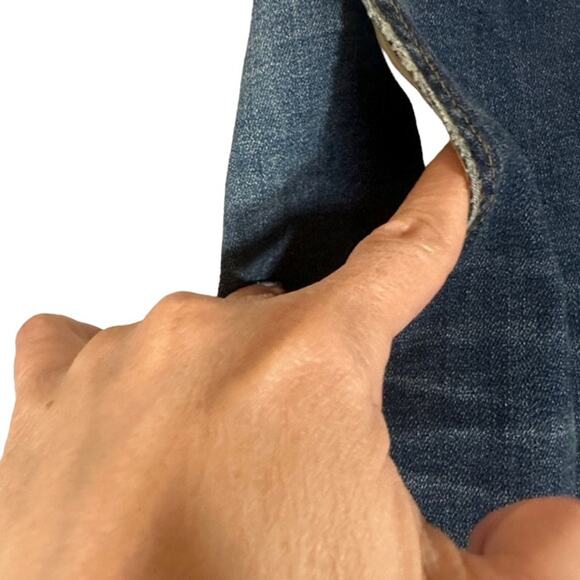 Prana Blue Button Fly Fitted Classic Denim Jean Pencil Skirt Women Sz 0 - Picture 4 of 10